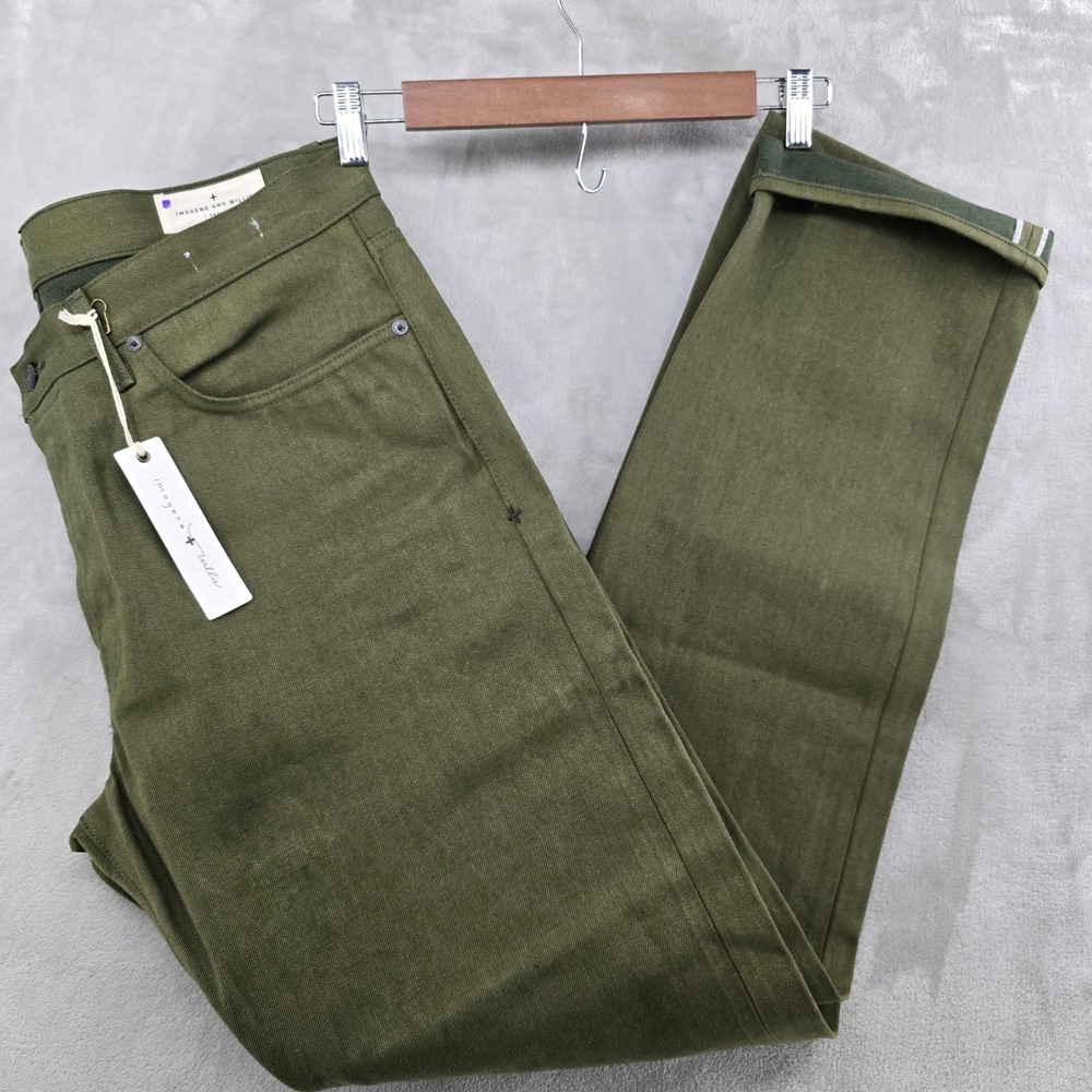 Imogene and Willie Barton Olive Rigid JP Jeans Mens 38 Green Selvedge Denim